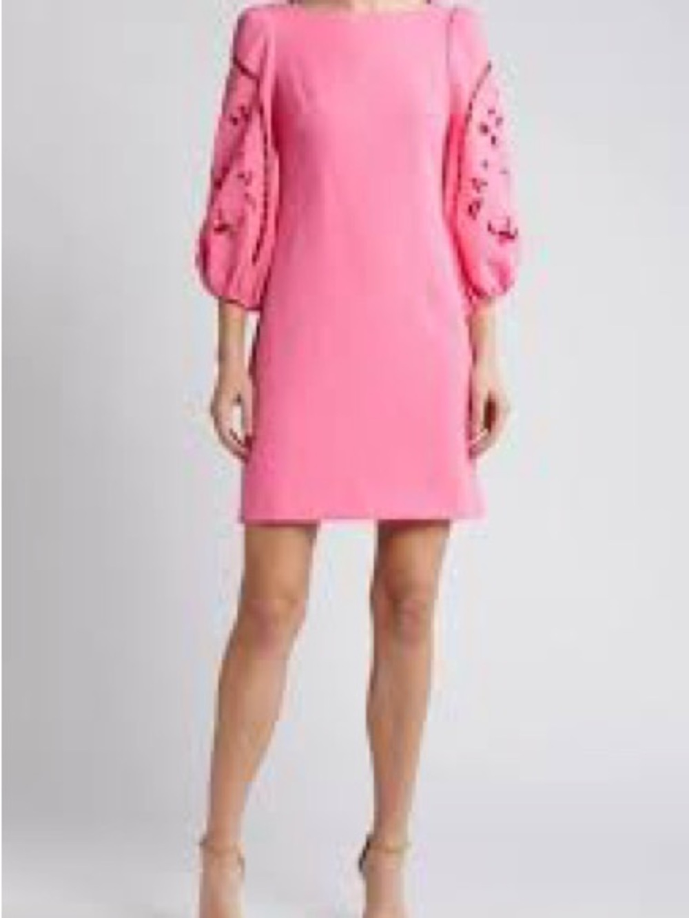 Puff-Sleeve Pink Mini Dress